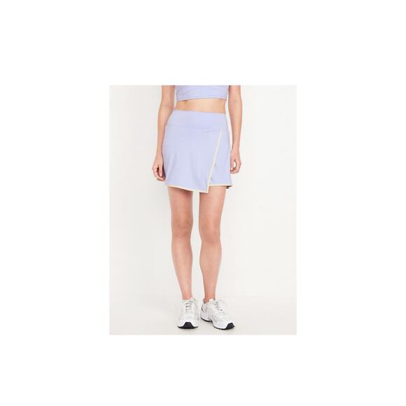 High Waisted Powersoft Faux-Wrap Active Skort - Picture 1 of 6